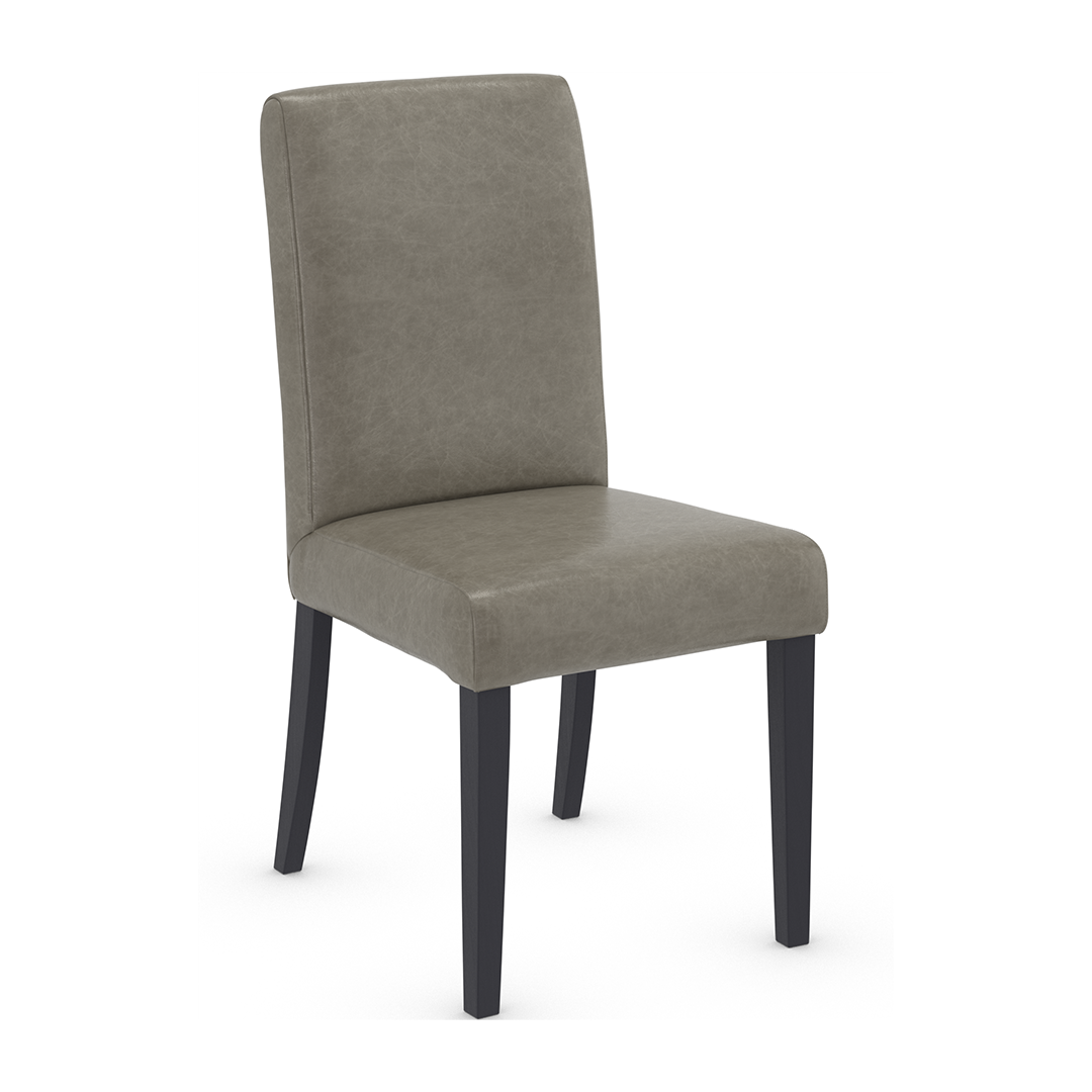 Aniline Leather Dining Chair With Black Wooden Legs - Farnley