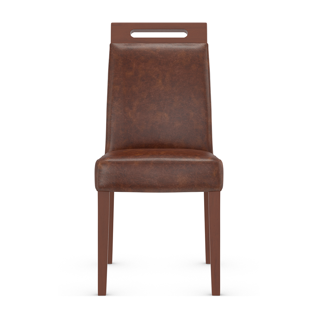 Aniline Leather Dining Chair With Walnut Wooden Legs - Merrick