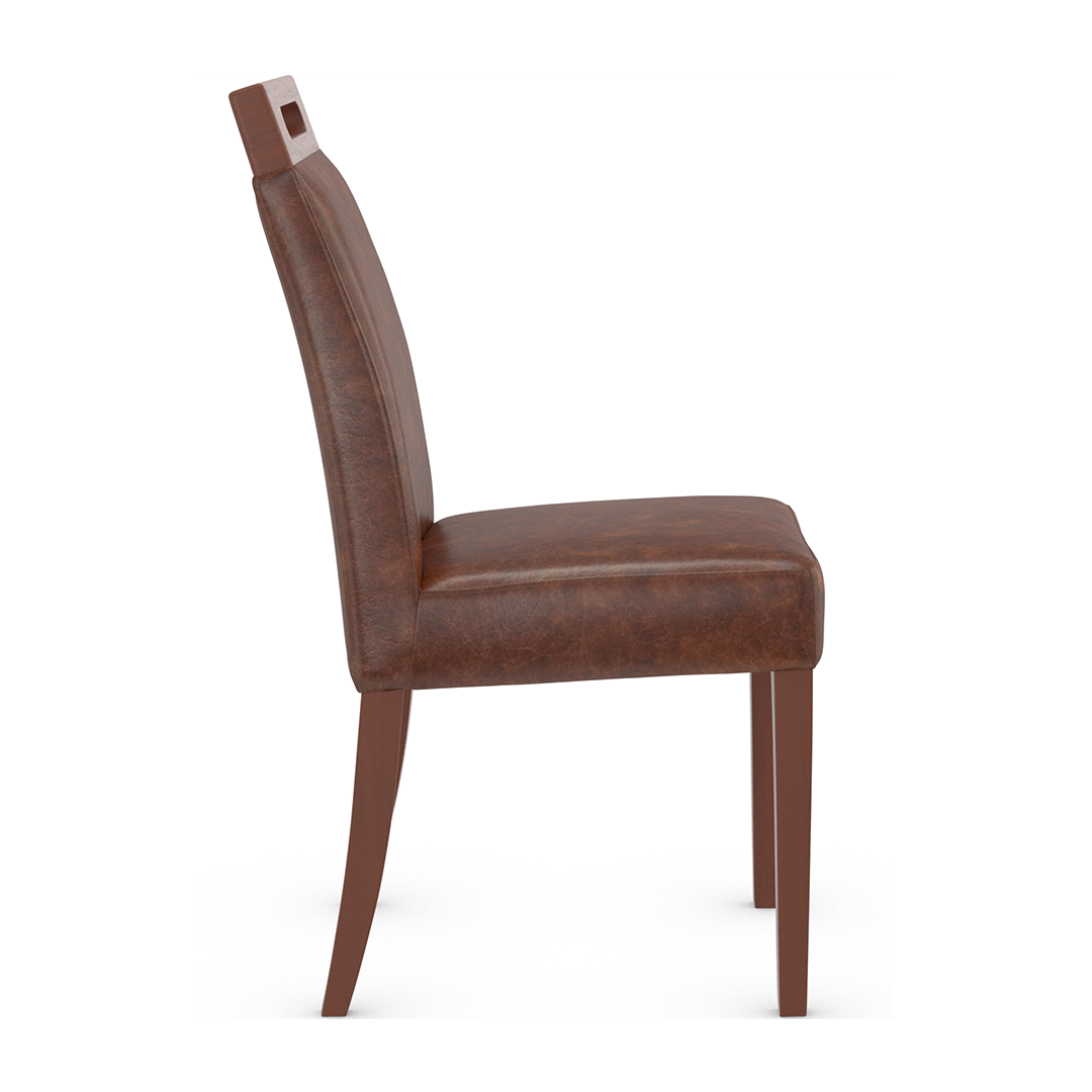 Aniline Leather Dining Chair With Walnut Wooden Legs - Merrick