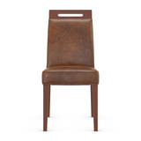 Aniline Leather Dining Chair With Walnut Wooden Legs - Merrick