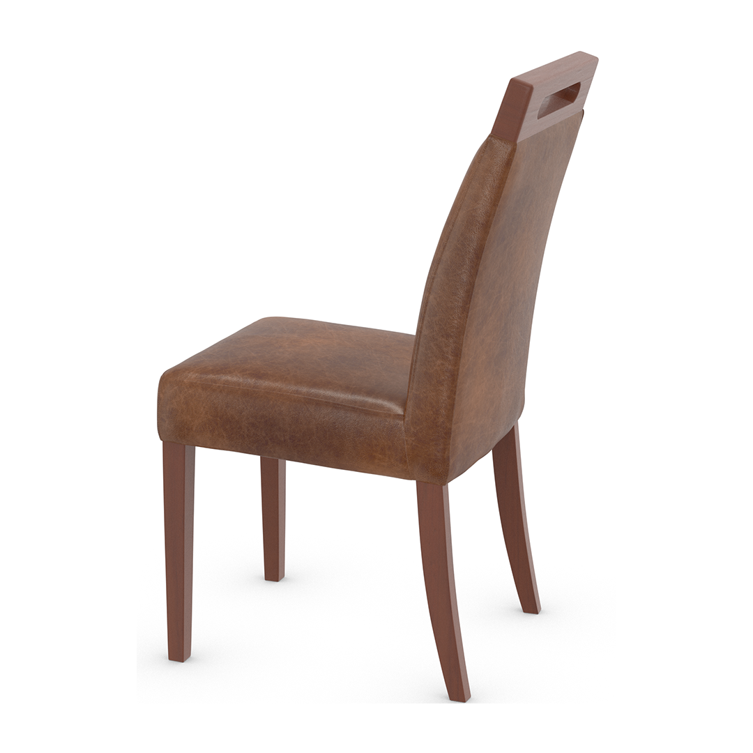 Aniline Leather Dining Chair With Walnut Wooden Legs - Merrick