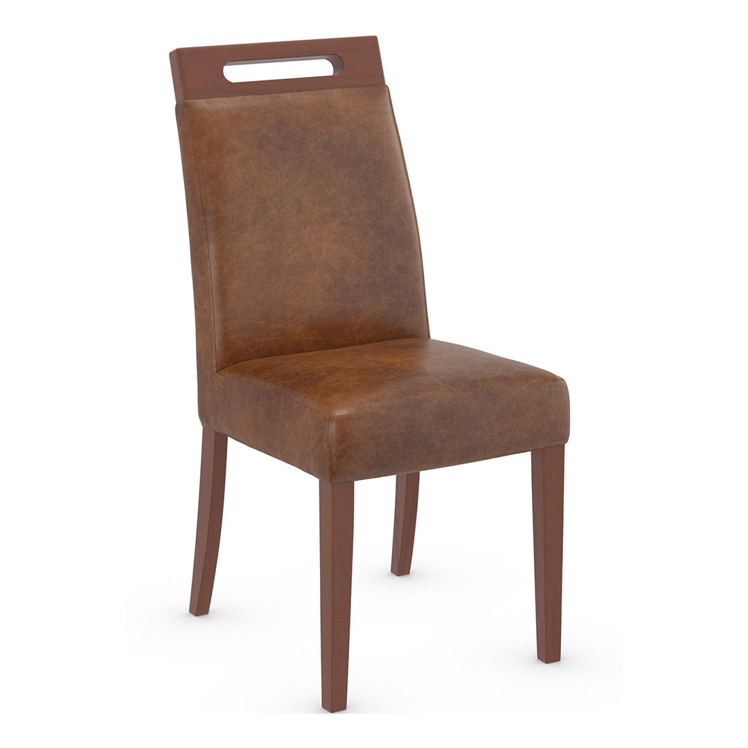 Aniline Leather Dining Chair With Walnut Wooden Legs - Merrick