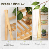 Bamboo 3 Tier Folding Plant Stand 100cm Wide - Velmora