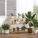 Bamboo 3 Tier Folding Plant Stand 100cm Wide - Velmora