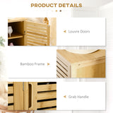 Bamboo Shoe Storage Cabinet 100cm Wide With 3 Doors - Velmora