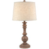 Beige Edged Linen Shade Table Lamp With Neutral-Toned Wooden Base - Seraphia