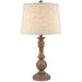 Beige Edged Linen Shade Table Lamp With Neutral-Toned Wooden Base - Seraphia