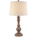 Beige Edged Linen Shade Table Lamp With Neutral-Toned Wooden Base - Seraphia