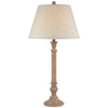 Beige Edged Linen Shade Table Lamp With Wooden Base - Solenne