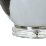 Beige Linen Shade Glass Table Lamp With Grey Glass Base - Perth