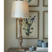 Beige Linen Shade Table Lamp With Candlestick Wooden Base - Pallido