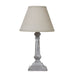 Beige Linen Shade Table Lamp With Column-Inspired Wooden Base - Capsa