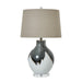 Beige Linen Shade Table Lamp With Grey Shadows Glass Base - Perth
