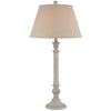 Beige Linen Shade Table Lamp With Washed Wooden Base - Liora