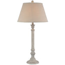 Beige Linen Shade Table Lamp With Washed Wooden Base - Liora