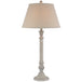 Beige Linen Shade Table Lamp With Washed Wooden Base - Liora