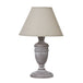 Beige Linen Shade Table Lamp With Weathered Wooden Base - Metis