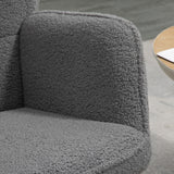 Berber Fleece Fabric Rocking Chair 71cm Wide With Wooden Base - Velmora
