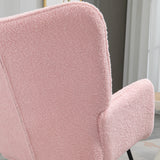 Berber Fleece Fabric Rocking Chair 71cm Wide With Wooden Base - Velmora