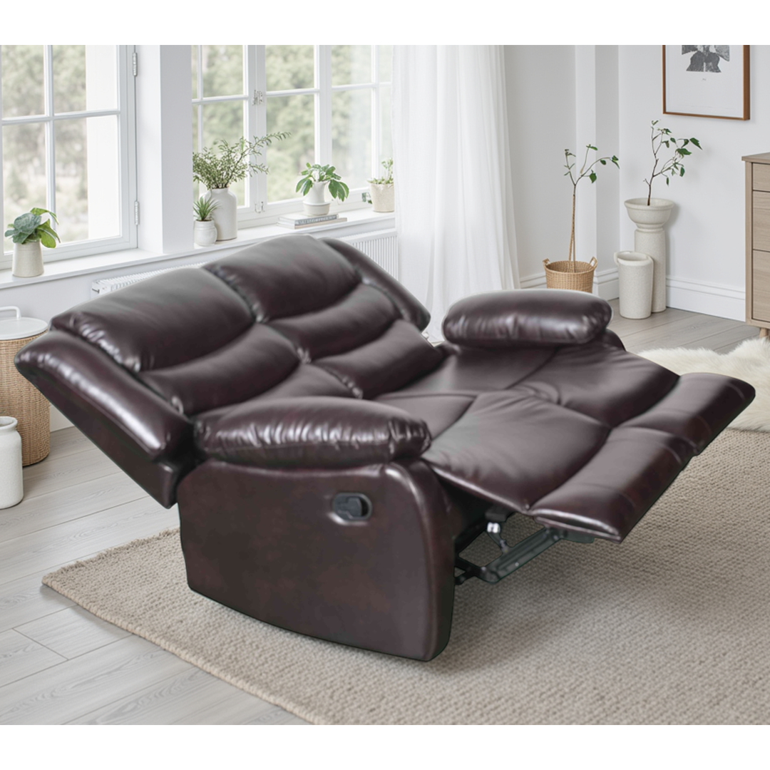 Bonded Leather 2 Seater Sofa Manual Recliner - Conrad