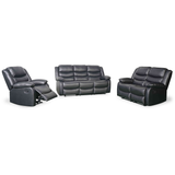 Bonded Leather 3 + 2 + 1 Seater Sofa Set Manual Recliner - Conrad