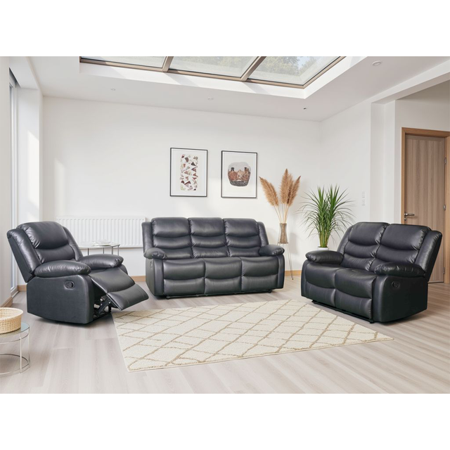 Bonded Leather 3 + 2 + 1 Seater Sofa Set Manual Recliner - Conrad ...
