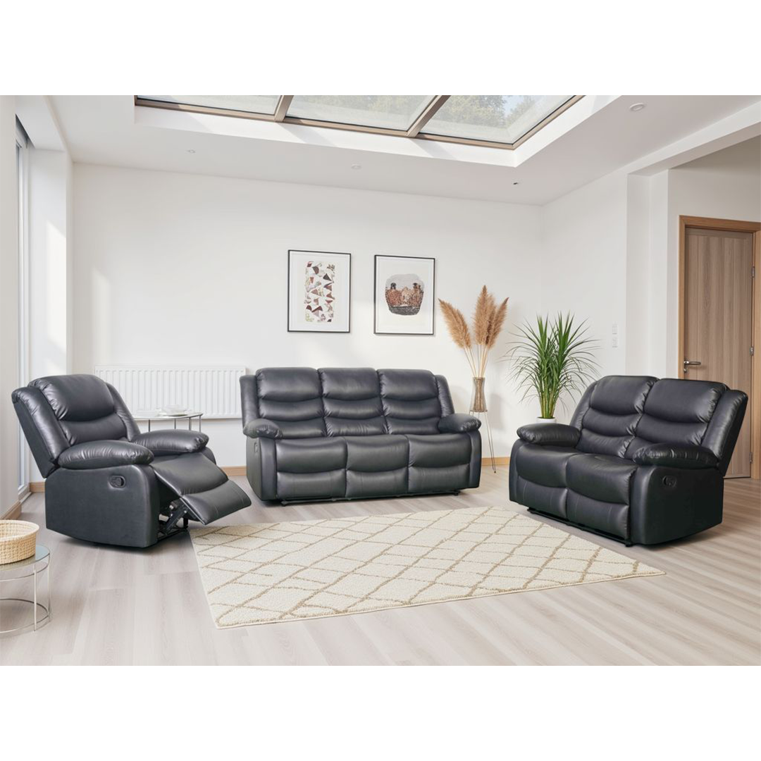 Bonded Leather 3 + 2 + 1 Seater Sofa Set Manual Recliner - Conrad