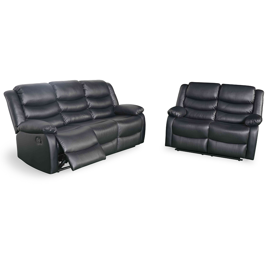 Bonded Leather 3 + 2 Seater Sofa Set Manual Recliner - Conrad