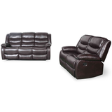 Bonded Leather 3 + 2 Seater Sofa Set Manual Recliner - Conrad