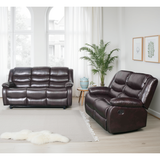 Bonded Leather 3 + 2 Seater Sofa Set Manual Recliner - Conrad