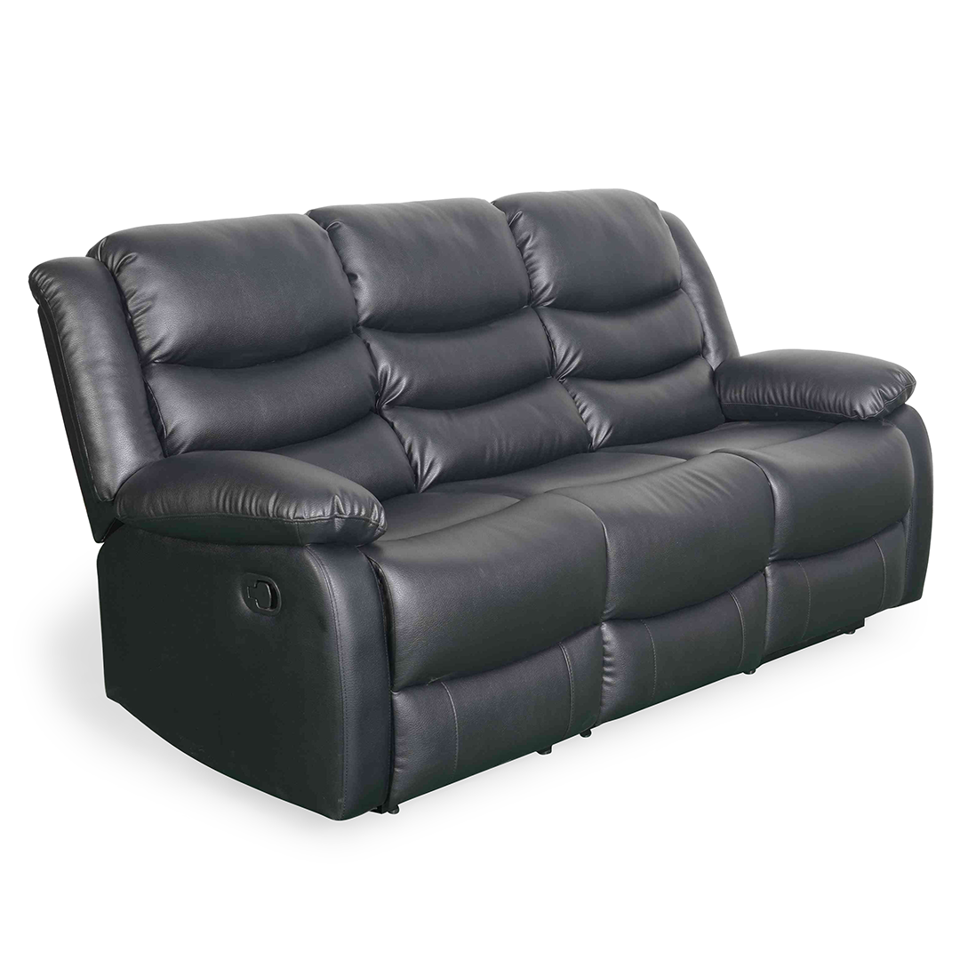 Bonded Leather 3 Seater Sofa Manual Recliner - Conrad