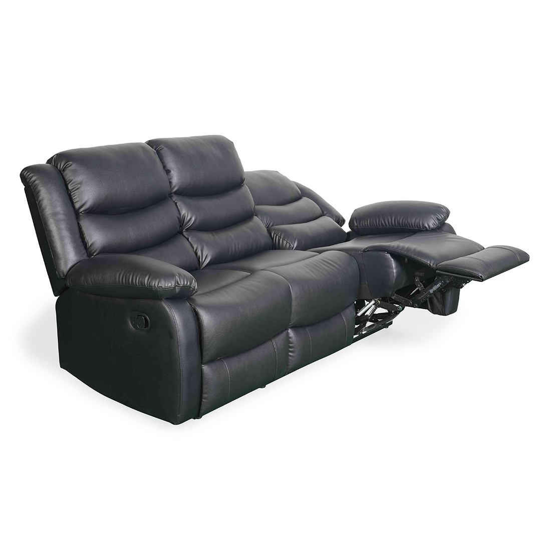 Bonded Leather 3 Seater Sofa Manual Recliner - Conrad