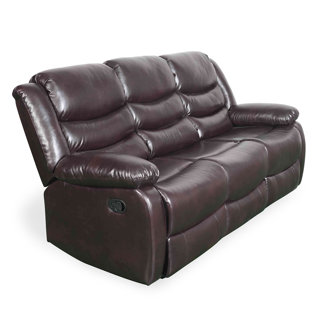 Bonded Leather 3 Seater Sofa Manual Recliner - Conrad