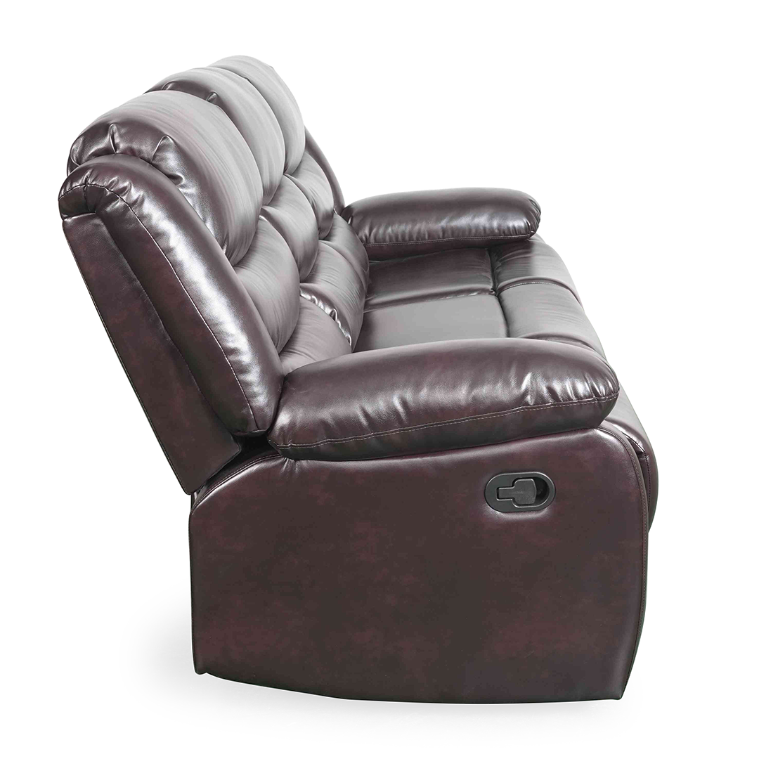 Bonded Leather 3 Seater Sofa Manual Recliner - Conrad