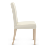Bonded Leather Dining Chair With Light Oak Wooden Legs - Farnley