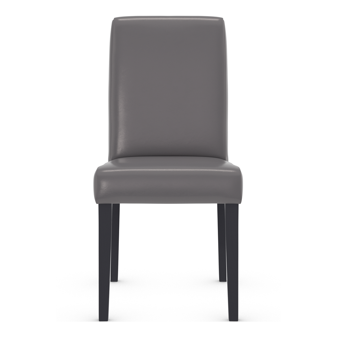 Bonded Leather Dining Chair With Matt Black Wooden Legs - Farnley