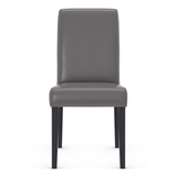 Bonded Leather Dining Chair With Matt Black Wooden Legs - Farnley