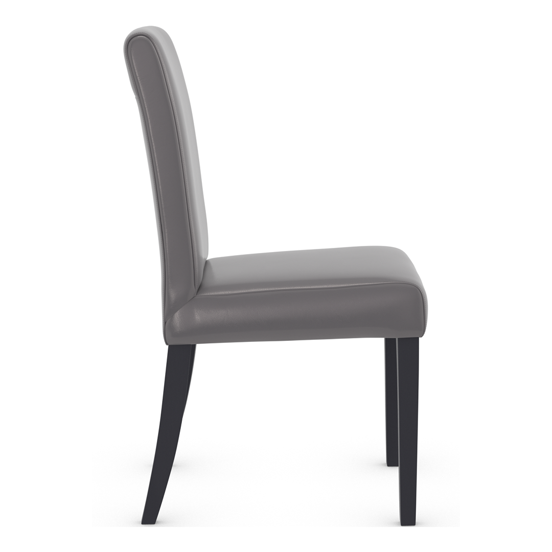 Bonded Leather Dining Chair With Matt Black Wooden Legs - Farnley