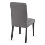 Bonded Leather Dining Chair With Matt Black Wooden Legs - Farnley