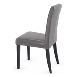 Bonded Leather Dining Chair With Matt Black Wooden Legs - Farnley