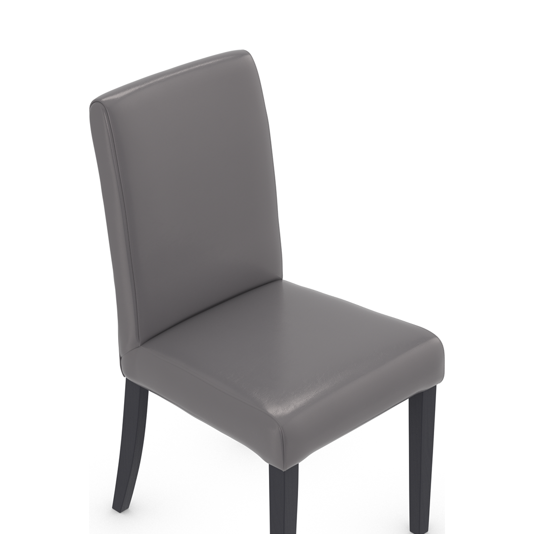 Bonded Leather Dining Chair With Matt Black Wooden Legs - Farnley