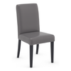 Bonded Leather Dining Chair With Matt Black Wooden Legs - Farnley