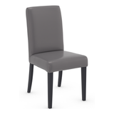 Bonded Leather Dining Chair With Matt Black Wooden Legs - Farnley