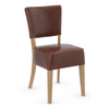 Bonded Leather Dining Chair With Rustic Oak Wooden Legs - Greystone