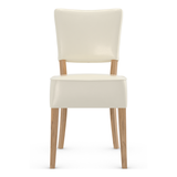 Bonded Leather Dining Chair With Rustic Oak Wooden Legs - Greystone