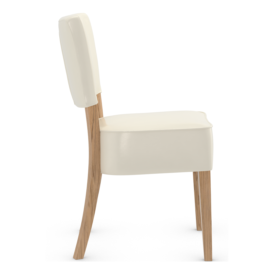 Bonded Leather Dining Chair With Rustic Oak Wooden Legs - Greystone