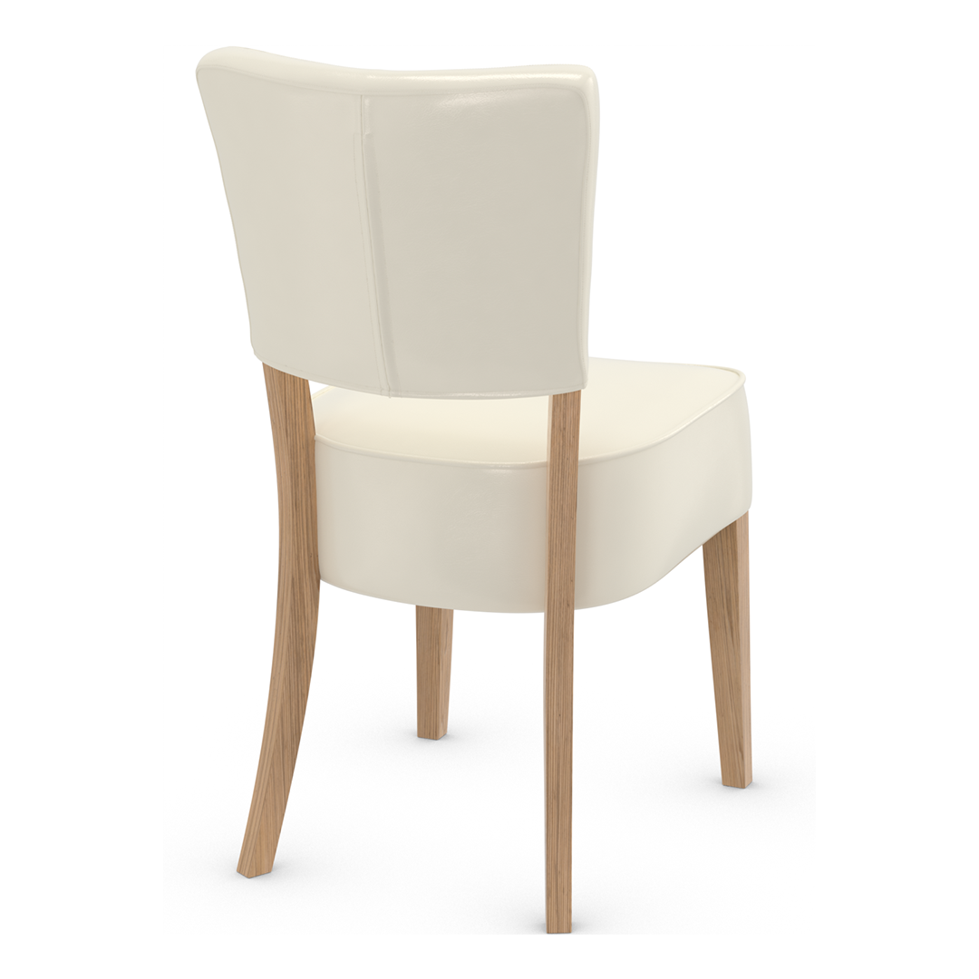 Bonded Leather Dining Chair With Rustic Oak Wooden Legs - Greystone