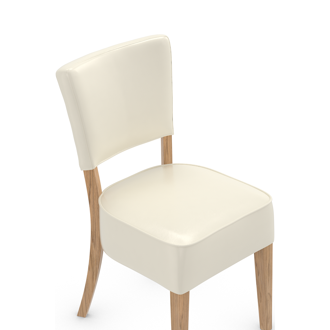 Bonded Leather Dining Chair With Rustic Oak Wooden Legs - Greystone