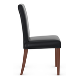 Bonded Leather Dining Chair With Walnut Wooden Legs - Farnley