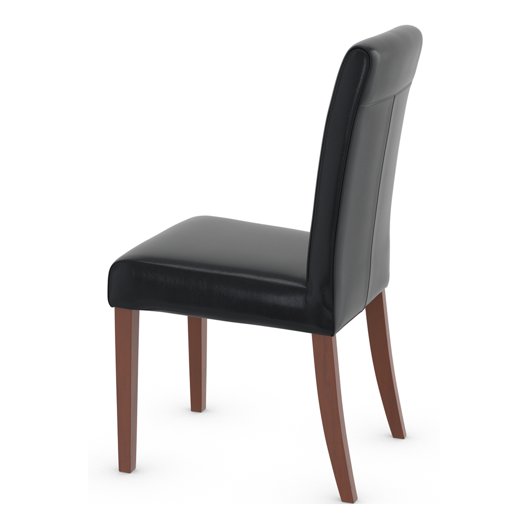 Bonded Leather Dining Chair With Walnut Wooden Legs - Farnley